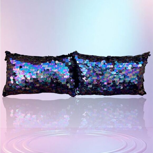 NWT Two Aviva Stanoff Purple Aurora Borealis Solstice Luxury Decorative Pillows - Picture 3 of 10